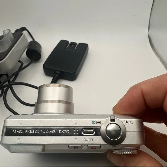Casio Silver Digital Camera Compact with Charging Dock